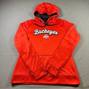 Ohio State Buckeyes Hoodie Women’s Medium Red Scarlet Gray Pullover